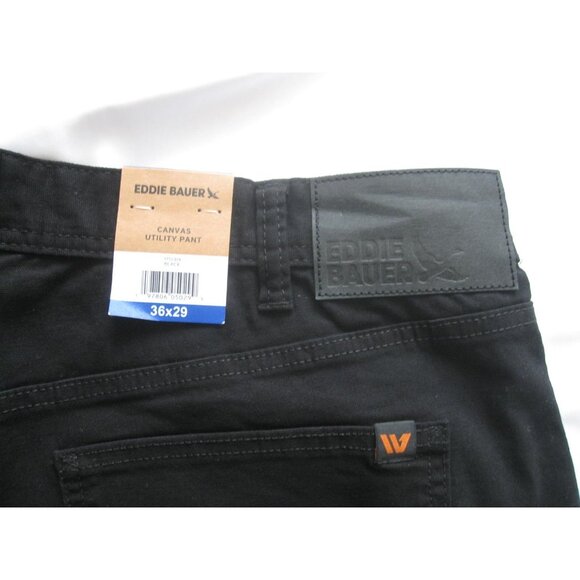 New Eddie Bauer Men Canvas Cotton Utility Black Pants Sz 36 x 29 (MP437) - Picture 11 of 12